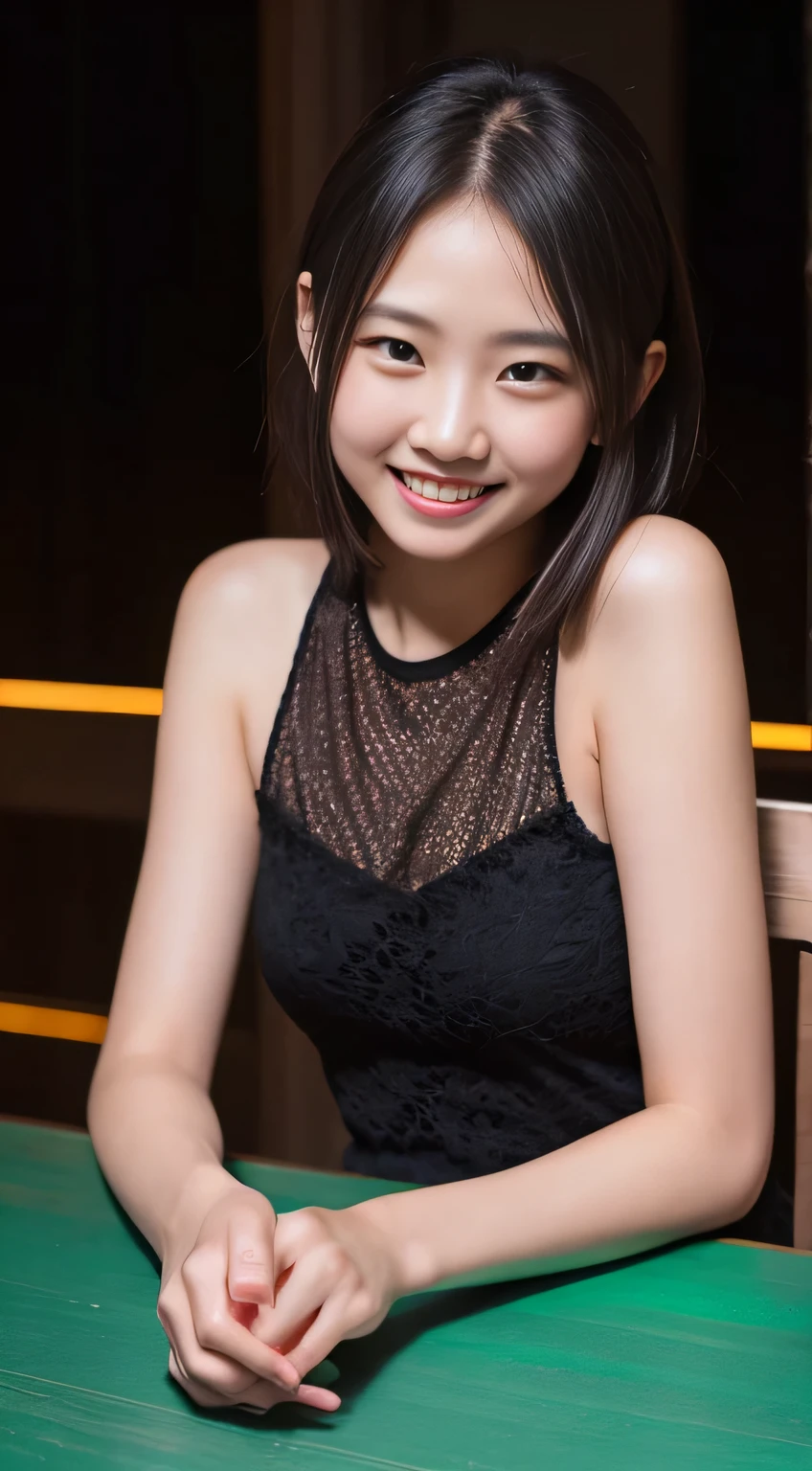 Tabletop, Highest quality, 8k, , RAW Photos, Absurd, Award-winning portrait, smile, smile, alone, night, neon, Idol's face, Violet, Gardenias, Delicate girl, Upper Body, Digital SLR, View your viewers, Frank, Sophisticated, Zola々right, Thin arms, Professional Lighting, Film Grain, chromatic aberration, (Eye and facial details:1.0), (Bokeh:1.1) , Close your mouth , Sailor suit , (panties:1.8) , Not wearing a skirt,NSFW,Masturbation、Shirt lift、I can see her 、