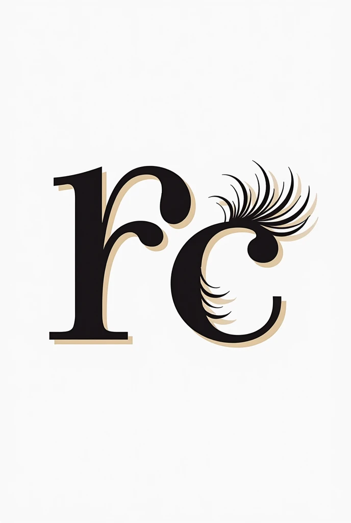 Create a logo with the letters R and C and use nail designer elements on the S and lash designer elements on the C