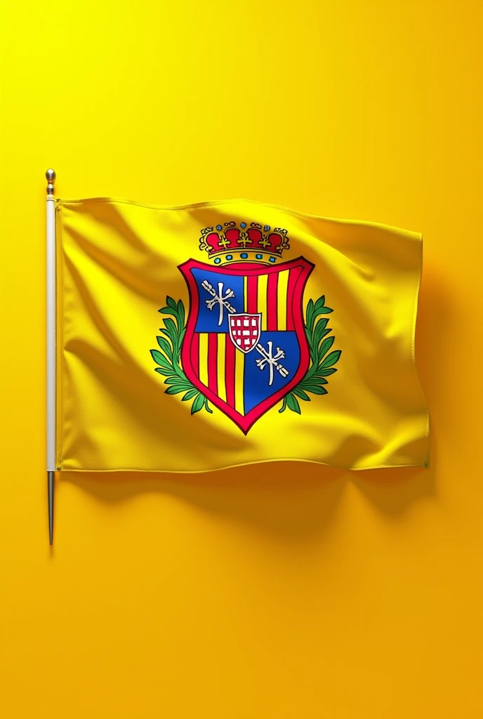 Create a flag based on that of Andorra with the colors yellow (Main color), blue and red