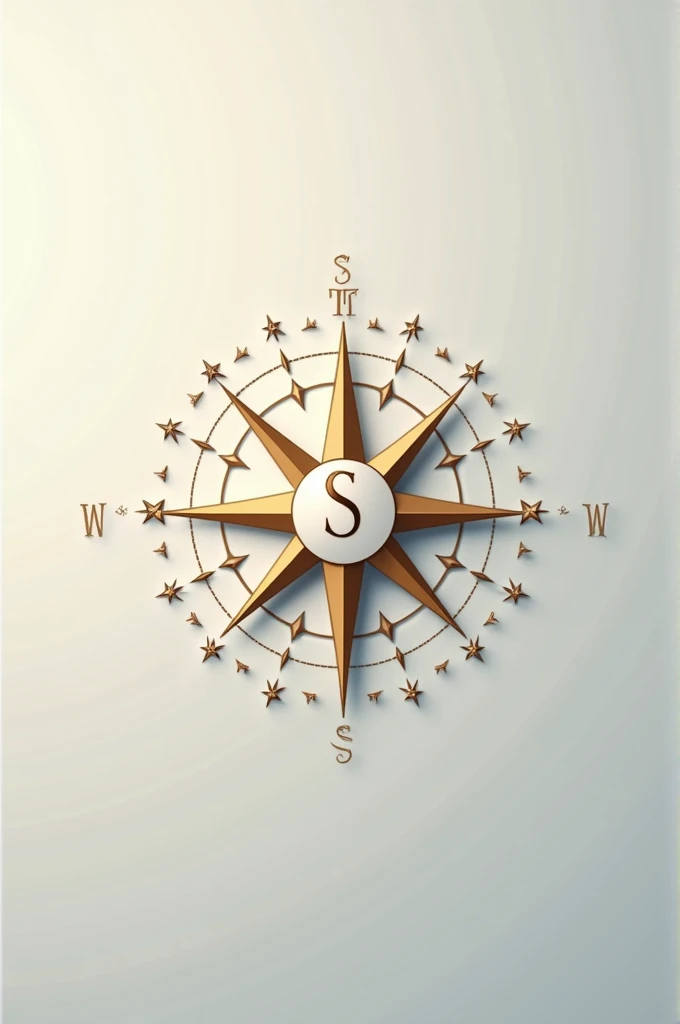 Simple star compass with an S in the middle