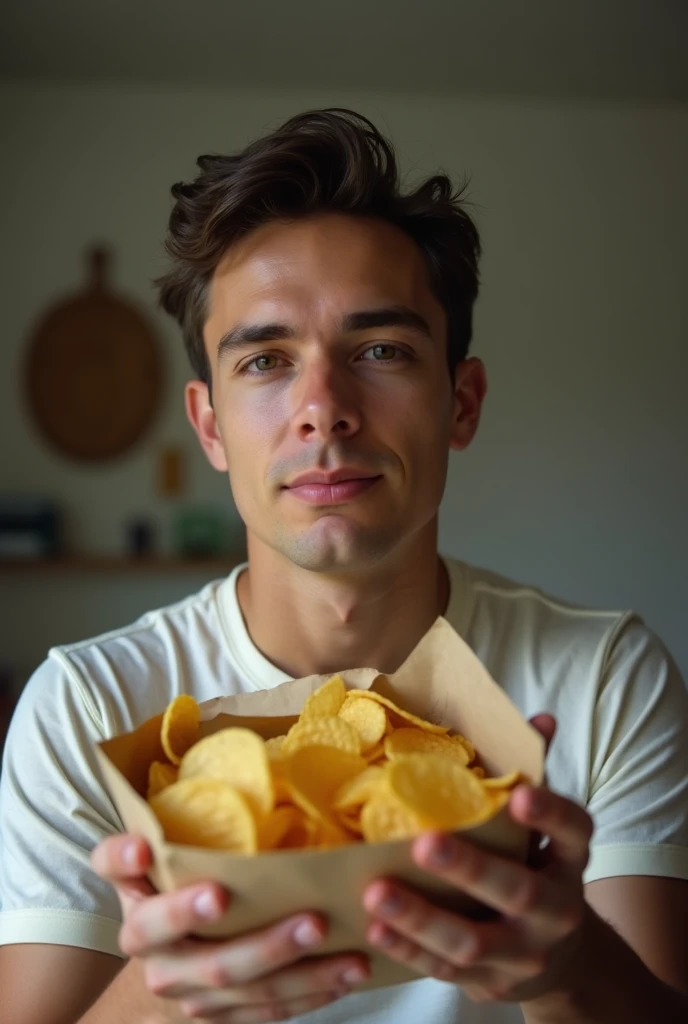 Haran camera ma dekhta ha Ek larka Umar 22 sal hato ma chips pakra Hua simple no lighting