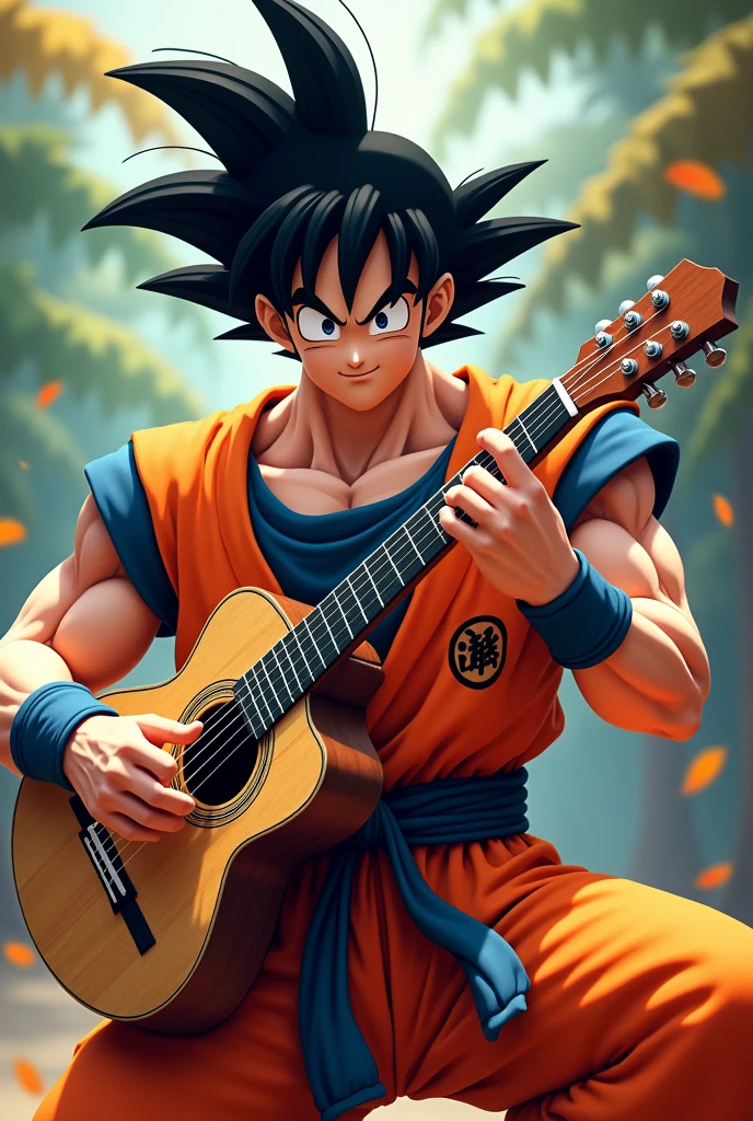 The supreme Goku playing the cavaquinho.
