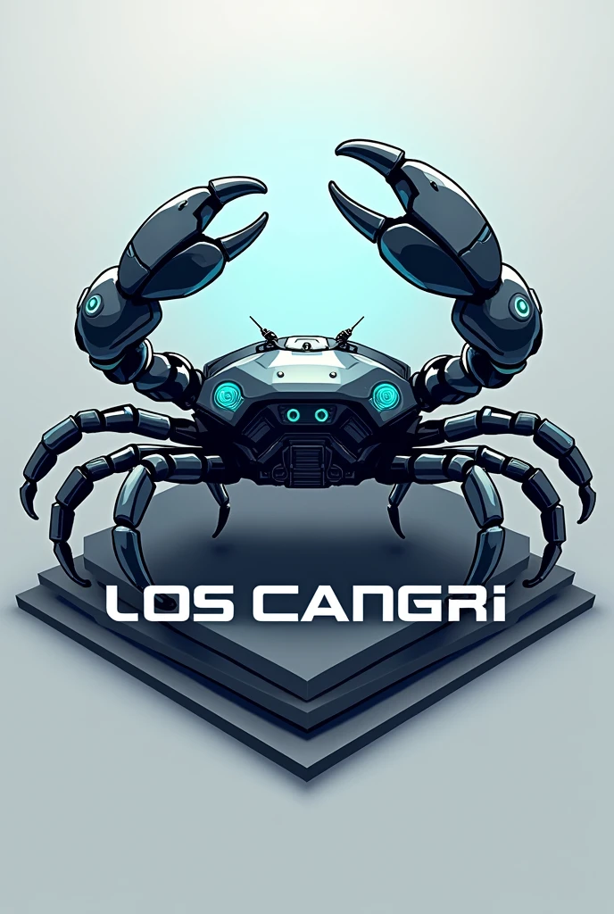 Create a logo of a robotic crab and make it&#39;s name Los Cangri