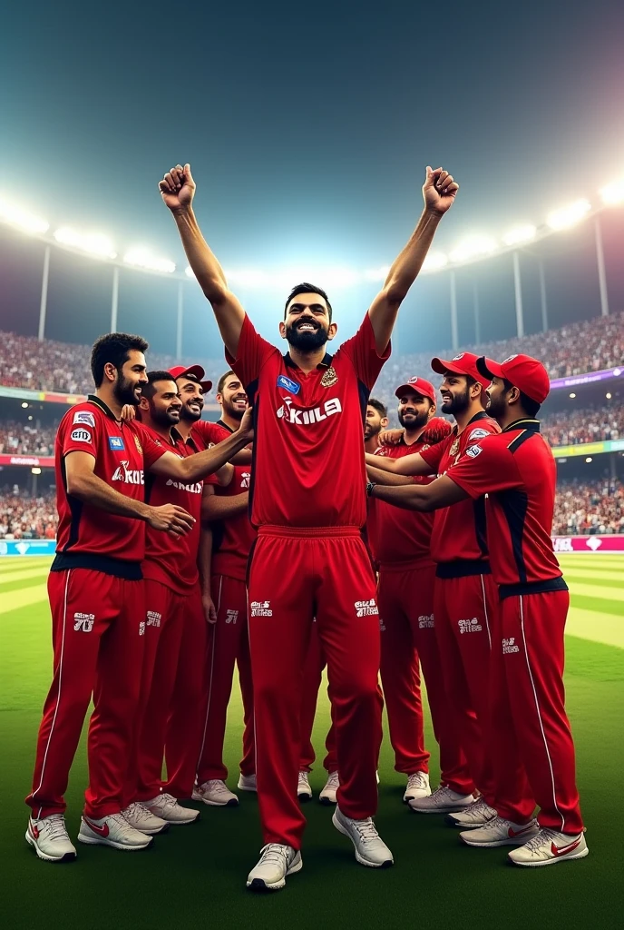Virat Kohli Celebration with his RCB Team , winning ipl