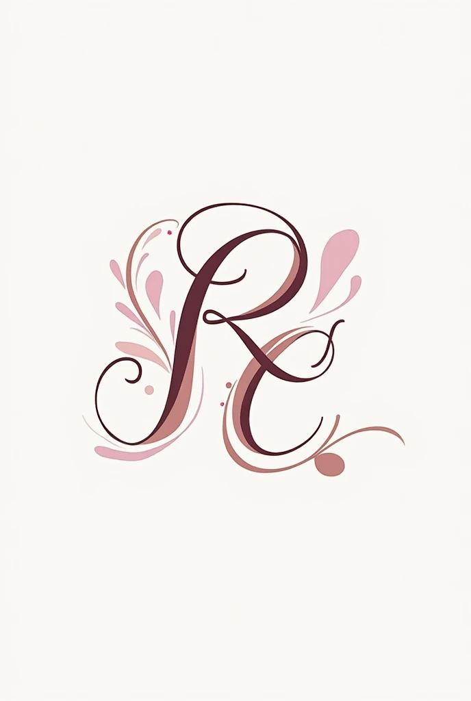Create a logo with the letters R and C and use nail designer and lash designer elements