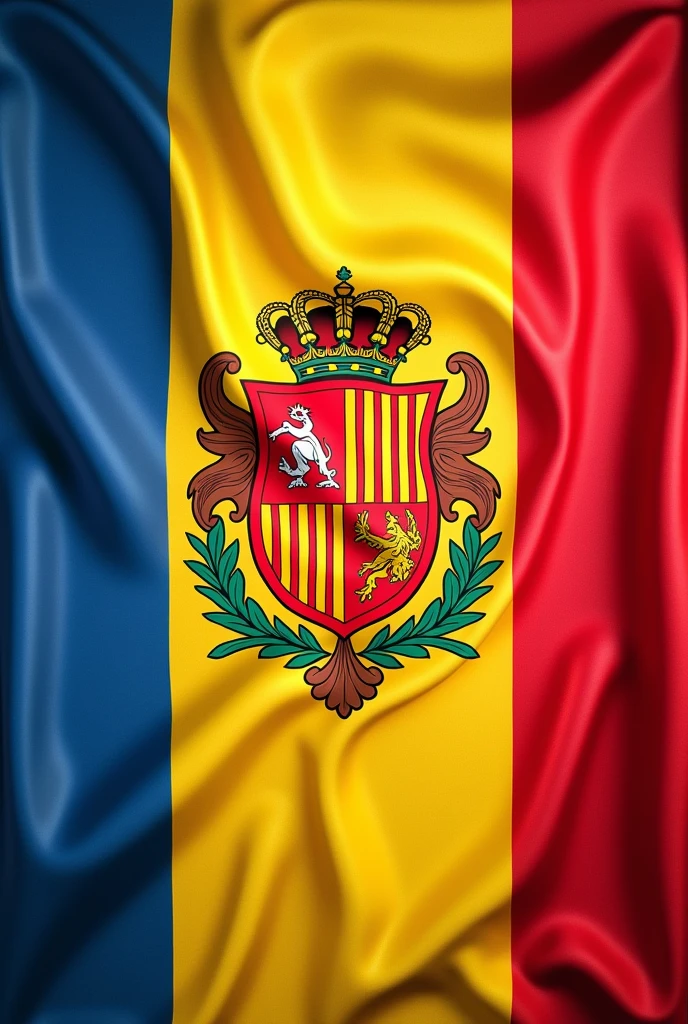 Create a flag based on that of Andorra with the colors yellow, blue and red