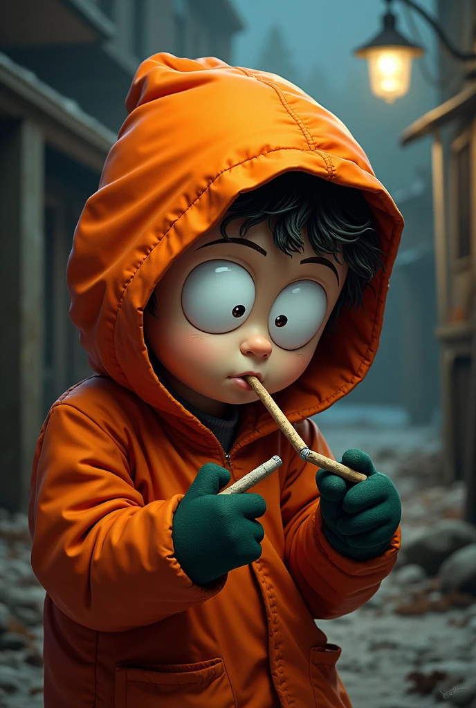 Kenny south park avec un join de beuh