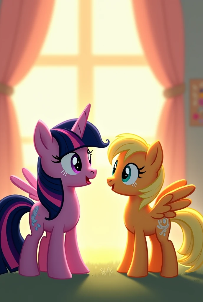 Twilight Sparkle Toys:Hello i'm Twilight Sparkle What's Your Name? and Fluttershy Toys:My Name is Fluttershy i'm Wings Girl! it's Nice to Meet You.Twilight Sparkle! Twilight Sparkle Toys:it's Nice to Meet Too.Fluttershy!