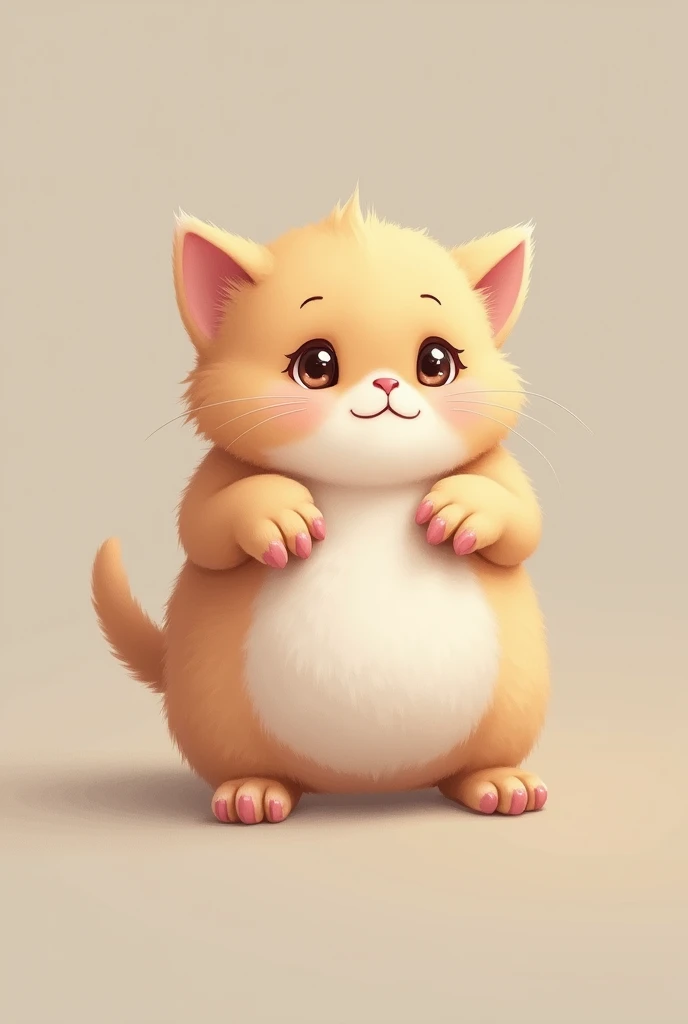 make a very very fat kitten with pink paws and nose, and with eyes open in a way that makes it seem like it was the first time they opened, with a little face that looks like it&#39;s trying to understand the whole world at once 