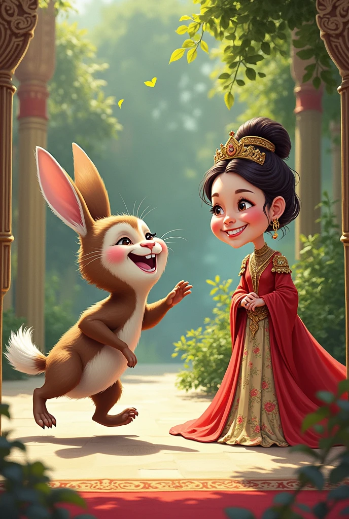 A funny movement of animal and king whomen.