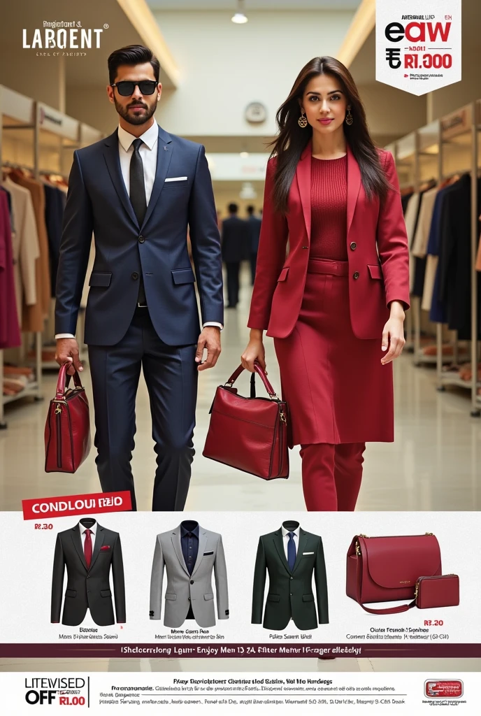 Limited time offer , Order any Men's suit , women stitched or UNSTITCHED suit or any handbag , save RS 200