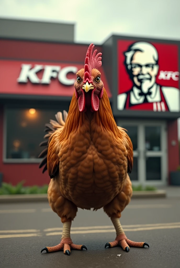 A chicken is front of kfc
He wanted revenge 