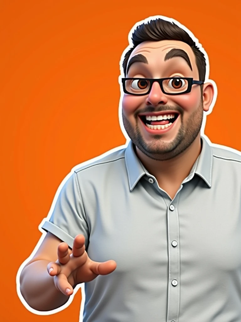 Cartoon character of a man in black glasses and blue shirt, an animated character, stylized character, animation style rendering, 3d stylized, Arnold Maya rendering, Stylized 3D rendering, toon render screenshot, 3d character, 3d character, Stylized 3D rendering, 3D character rendering, cartoon character, Personagem de close up, character posing, (Pixar-style) (master part:1.2) (bokeh) (best qualityer) (skin detailed) (detailed texture) (8k) (Argilla) (cinematic lighting) (sharp focus,Sit down and lift your upper body