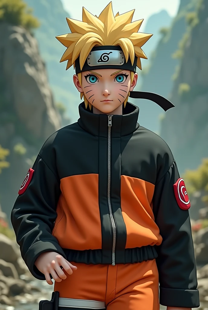 Realistic cosplay of Naruto, aesthetic background, real image, 32 bits, photorealistic, 12k