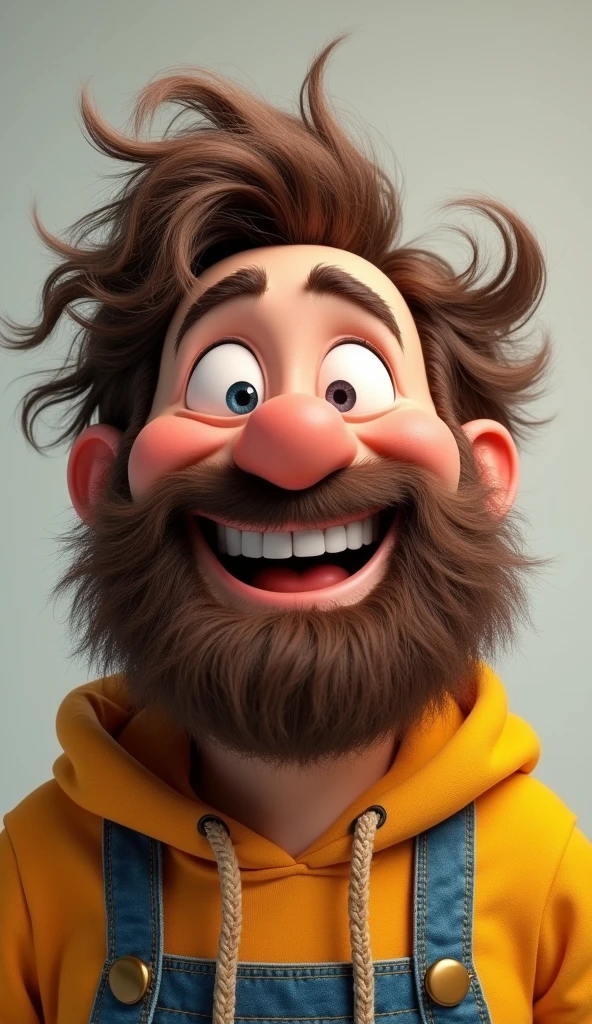 Create the image of a happy, hairy man