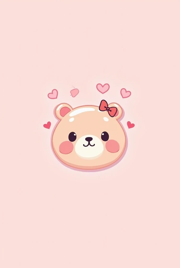 I want a brand logo that is pastel pink and has the head of a cute anime bear with a Kuromi theme.