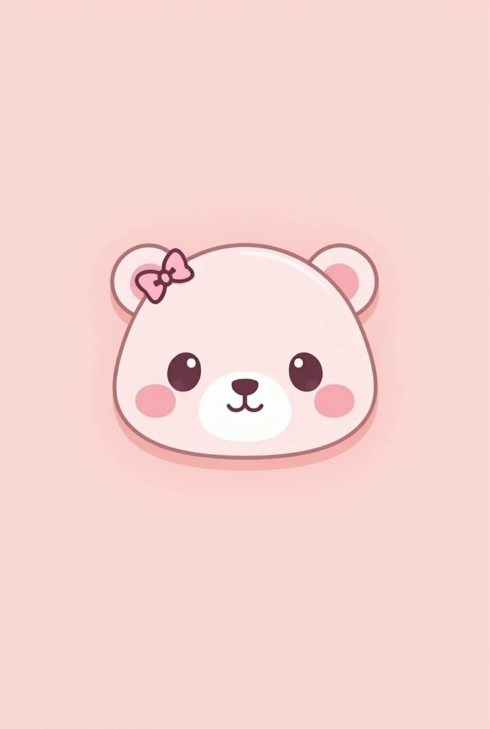 I want a brand logo that is pastel pink and has the head of a cute anime bear with a Kuromi theme.