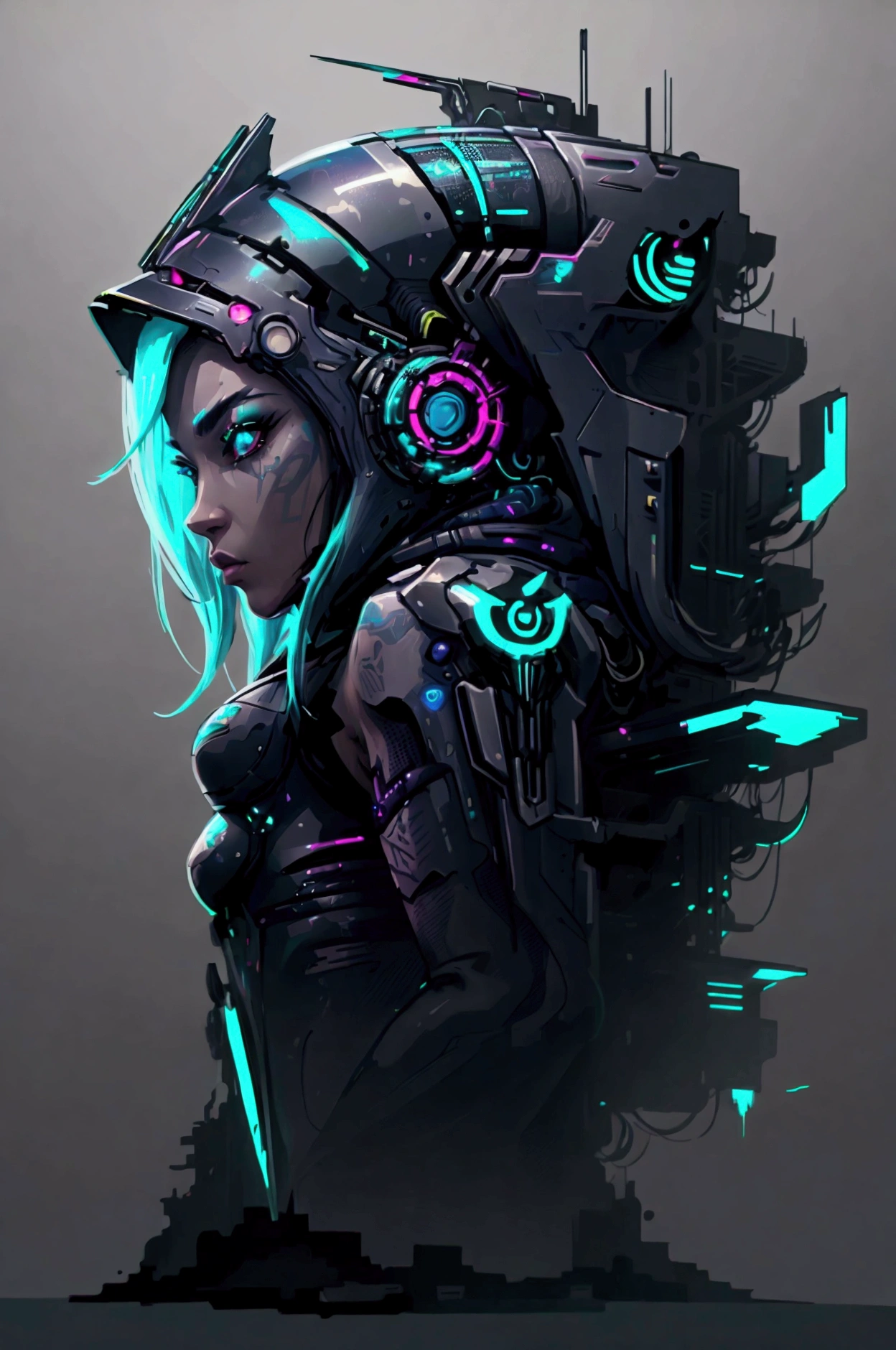 fish zodiac sign, vector logo, (extremely detailed), (cyberpunk style: 1.1), (( black and blu), no background, human form, woman
