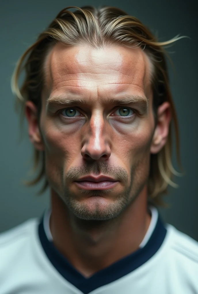 Take a photo of a person with the faces of two people, which in this case would be Real Madrid player Endrick and English player Bob Charlton