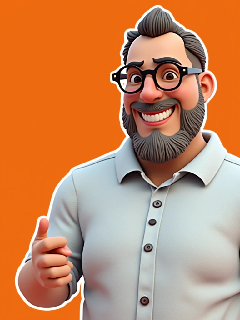 Cartoon character of a man in black glasses and blue shirt, animation character, stylized character, animation style rendering, 3d stylized, Arnold Maya rendering, Stylized 3D rendering, toon render screenshot, 3d character, 3d character, Stylized 3D rendering, 3D character rendering, cartoon character, Personagem de close up, character posing,  (Pixar-style) (master part:1.2) (bokeh) (best qualityer) (skin detailed) (detailed texture) (8k) (Argilla) (cinematic lighting) (sharp focus