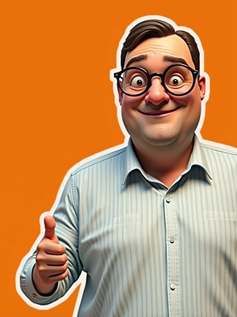 Cartoon character of a man in black glasses and blue shirt, animation character, stylized character, animation style rendering, 3d stylized, Arnold Maya rendering, Stylized 3D rendering, toon render screenshot, 3d character, 3d character, Stylized 3D rendering, 3D character rendering, cartoon character, Personagem de close up, character posing,  (Pixar-style) (master part:1.2) (bokeh) (best qualityer) (skin detailed) (detailed texture) (8k) (Argilla) (cinematic lighting) (sharp focus