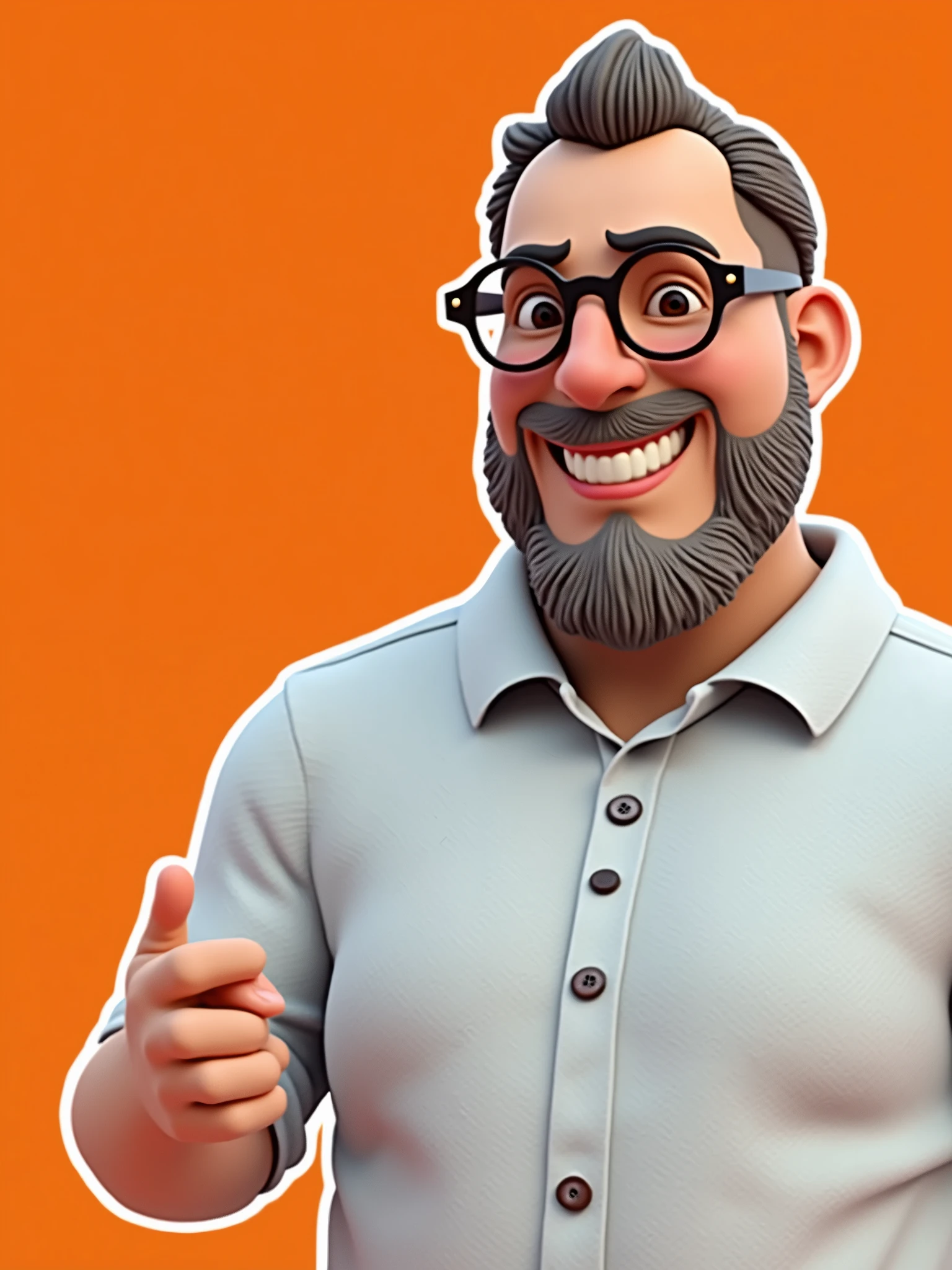 Cartoon character of a man in black glasses and blue shirt, animation character, stylized character, animation style rendering, 3d stylized, Arnold Maya rendering, Stylized 3D rendering, toon render screenshot, 3d character, 3d character, Stylized 3D rendering, 3D character rendering, cartoon character, Personagem de close up, character posing, (Pixar-style) (master part:1.2) (bokeh) (best qualityer) (skin detailed) (detailed texture) (8k) (Argilla) (cinematic lighting) (sharp focus