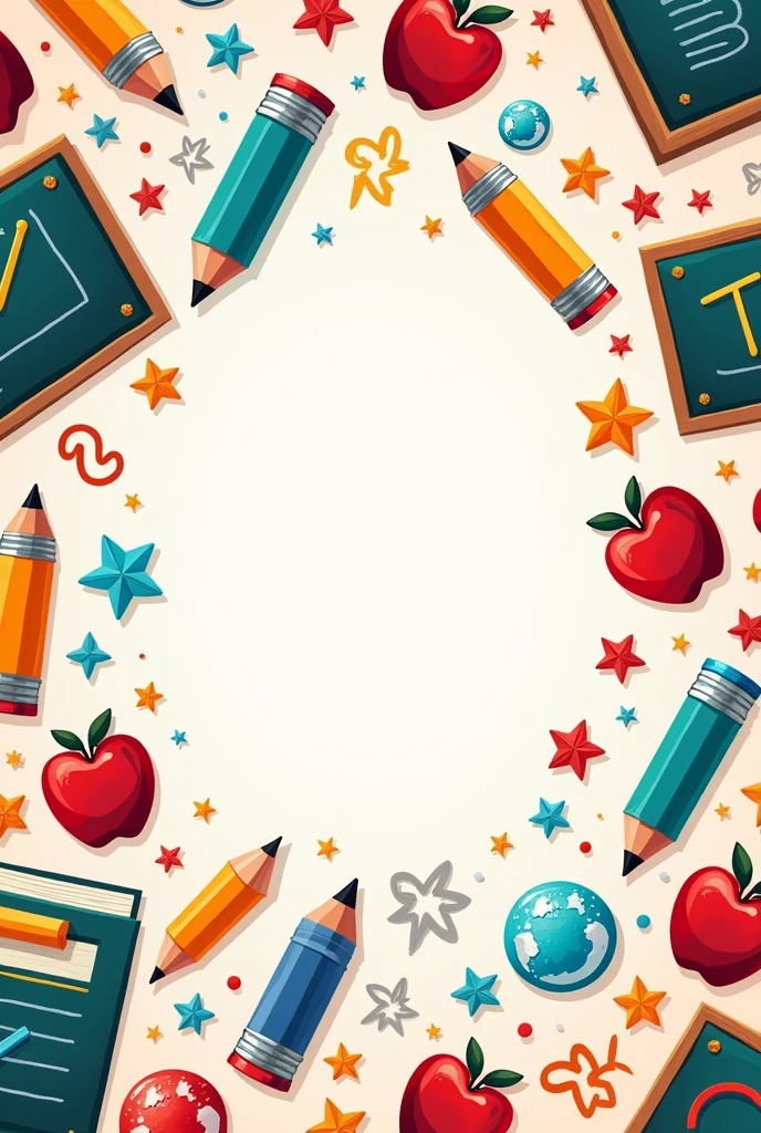 Create a Teacher's Day pattern or background that features school-related icons such as books, pencils, apples, and chalkboards. Use a vibrant or pastel color palette, with soft gradients or bright shades to create a celebratory and cheerful atmosphere. The design should be seamless, playful, and suitable for use on greeting cards, banners, or wallpapers.