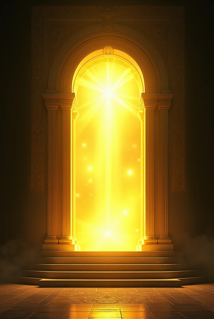 A LARGE BEAUTIFUL YELLOW BRIGHTNES, 10 STEPS TO DIVINE WORLD ,BLACK BACKGROUND