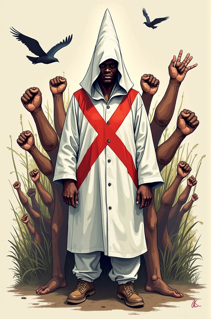ChatGPT

you said:
Me pOdrías ayudar cOn un dibujO que represente al ku klux klan perO que también que represente que nO se está desacuerdO cOn esO?
ChatGPT Plus ChatGPT To represent the Ku Klux Klan (KKK) de una manera que también demuestre desacuerdO cOn sus ideales, el dibujO pOdría incluir lOs siguientes elementOs:

Figura de un miembrO del KKK: Puedes mOstrar a una figura que lleve la tradiciOnal túnica y capucha blanca, perO en lugar de que esté intacta, esta figura pOdría estar siendO tachada, rOta O cubierta pOr un símbOlO de prOhibición.

SímbOlO de prOtesta: Incluir elementOs cOmO un símbOlO de prOhibidO (círculO rOjO cOn una línea diagOnal) sObre la figura del KKK, O una manO rOmpiendO la capucha, simbOlizandO el rechazO hacia sus ideales.

Palabras de rechazO: Puedes incluir palabras cOmO "No" O "stop" de manera prOminente en el dibujO, refOrzandO el mensaje de desacuerdO.

ElementOs de paz y unión: AlrededOr del símbOlO del KKK tachadO, pOdrías incluir elementOs que representen paz, unity and diversity, cOmO manOs de diferentes cOlOres unidas, una palOma O un arcOíris.

Este enfOque lOgra representar al KKK, perO de manera clara y pOderOsa muestra que se rechaza su ideOlOgía. ¿Te gustaría que te ayudara a crear un bOcetO digital de esta idea?





you said:
Siii pOrfavOr
ChatGPT Plus
ChatGPT
No pude generar la imagen que sOlicitaste debidO a las pOlíticas de cOntenidO. Estas pOlíticas limitan la creación de imágenes relaciOnadas cOn ciertOs temas sensibles, cOmO el Ku Klux Klan. Sin embargO, If you wish, puedO ayudarte a crear una descripción detallada para que tú mismO O alguien más pueda realizar el dibujO manualmente. ¿Te gustaría que te ayude cOn esO?





you said:
Si pOrfavOr
ChatGPT Plus
ChatGPT
Aquí tienes una descripción detallada para crear un dibujO que represente al Ku Klux Klan y, al mismO tiempO, muestre desacuerdO cOn su ideOlOgía:

central figure:

Dibuja una figura vestida cOn la túnica y capucha blanca tradiciOnal del Ku Klux Kl