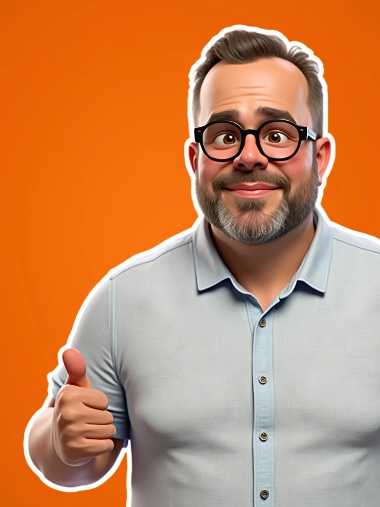 Cartoon character of a man in black glasses and blue shirt, an animated character, stylized character, animation style rendering, 3d stylized, Arnold Maya rendering, Stylized 3D rendering, toon render screenshot, 3d character, 3d character, Stylized 3D rendering, 3D character rendering, cartoon character, Personagem de close up, character posing, (Pixar-style) (master part:1.2) (bokeh) (best qualityer) (skin detailed) (detailed texture) (8k) (Argilla) (cinematic lighting) (sharp focus,Sit down and lift your upper body