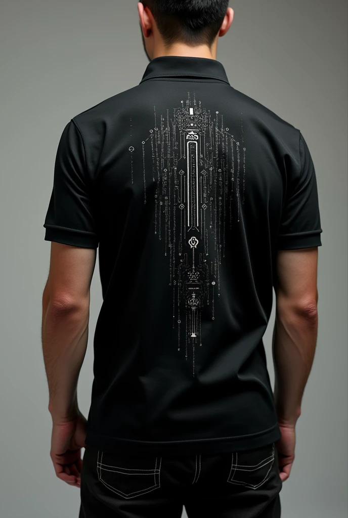 Polo shirt, black , com desenho minimalista
na partistry de tras, artistry , design of systems, networks and software . I know in camisa , modelo de camisa
Partistry de tras