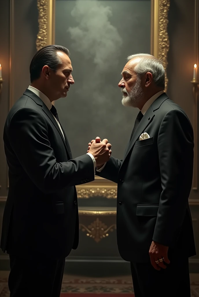 Recreate Tony Montana shaking hands with Vito Corleone