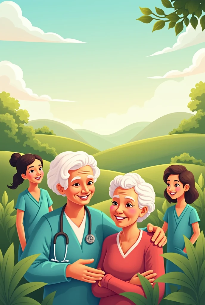 I want a poster for an NGO which Works for health care and Elder people The NGO name is Madhabdihi Nabajiban Sangha