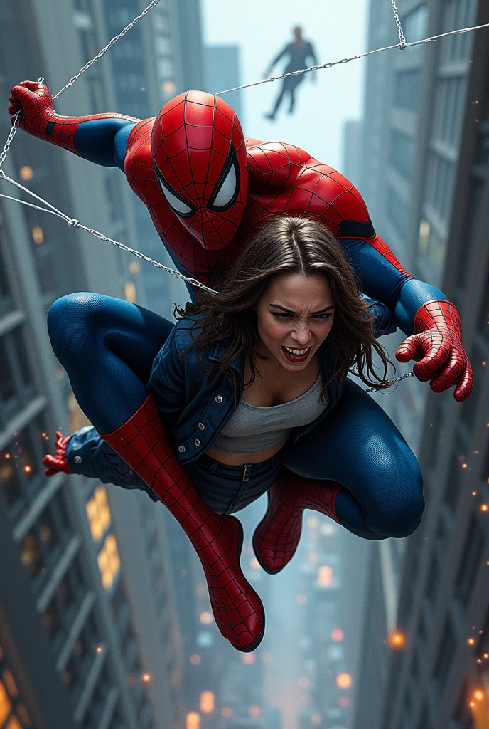 Show me. Spider man Saving A woman he Drops her in the air he started to dance He Kill The womwn