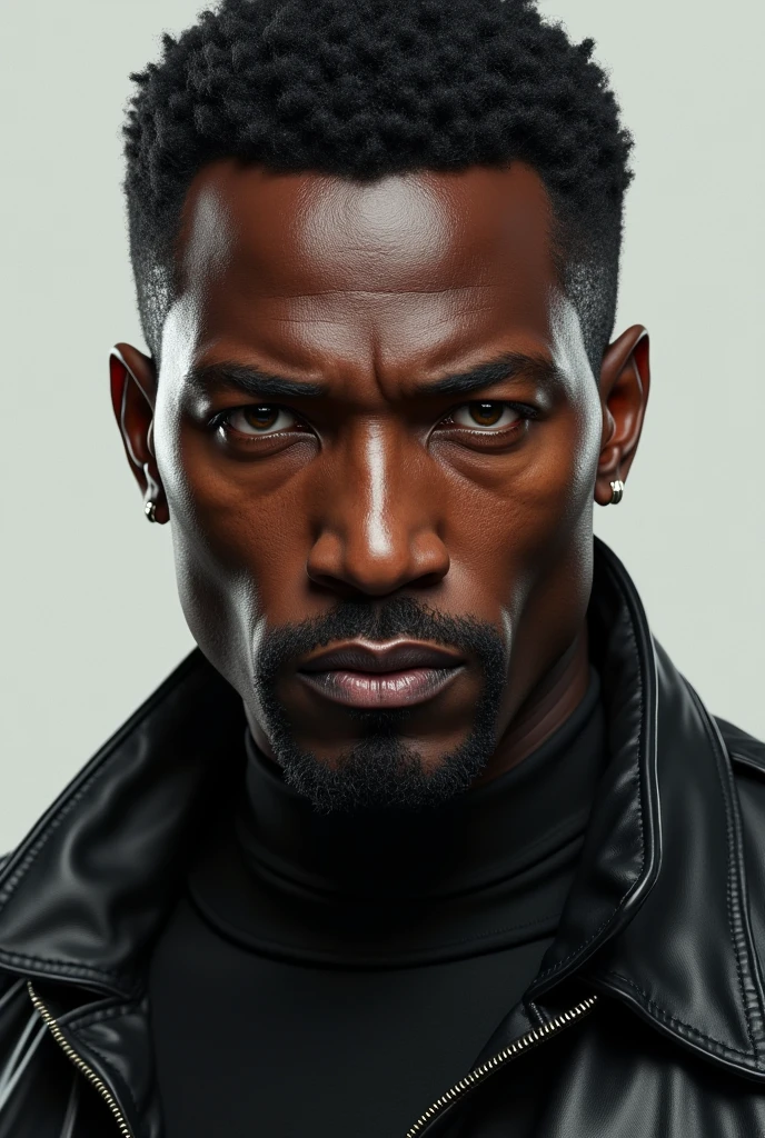 Retrato Hiper focus, wesley snipes como Blade (marvel) cabelo curto na cor preto, ultra realisitic, Reality, hiperReality