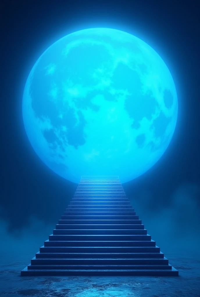 Big beautiful blue sun, beautiful 10 steps to the sun, black background