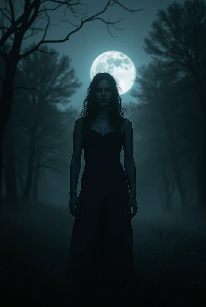 a woman at night horror picture