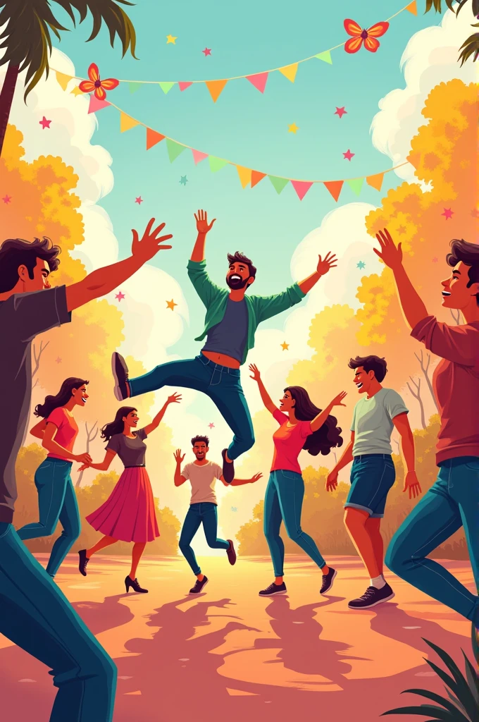 Jump, spin, wiggle, it’s so wild and hearty!
Move like the animals, one, two, three,
Come on everybody, dance along with me!