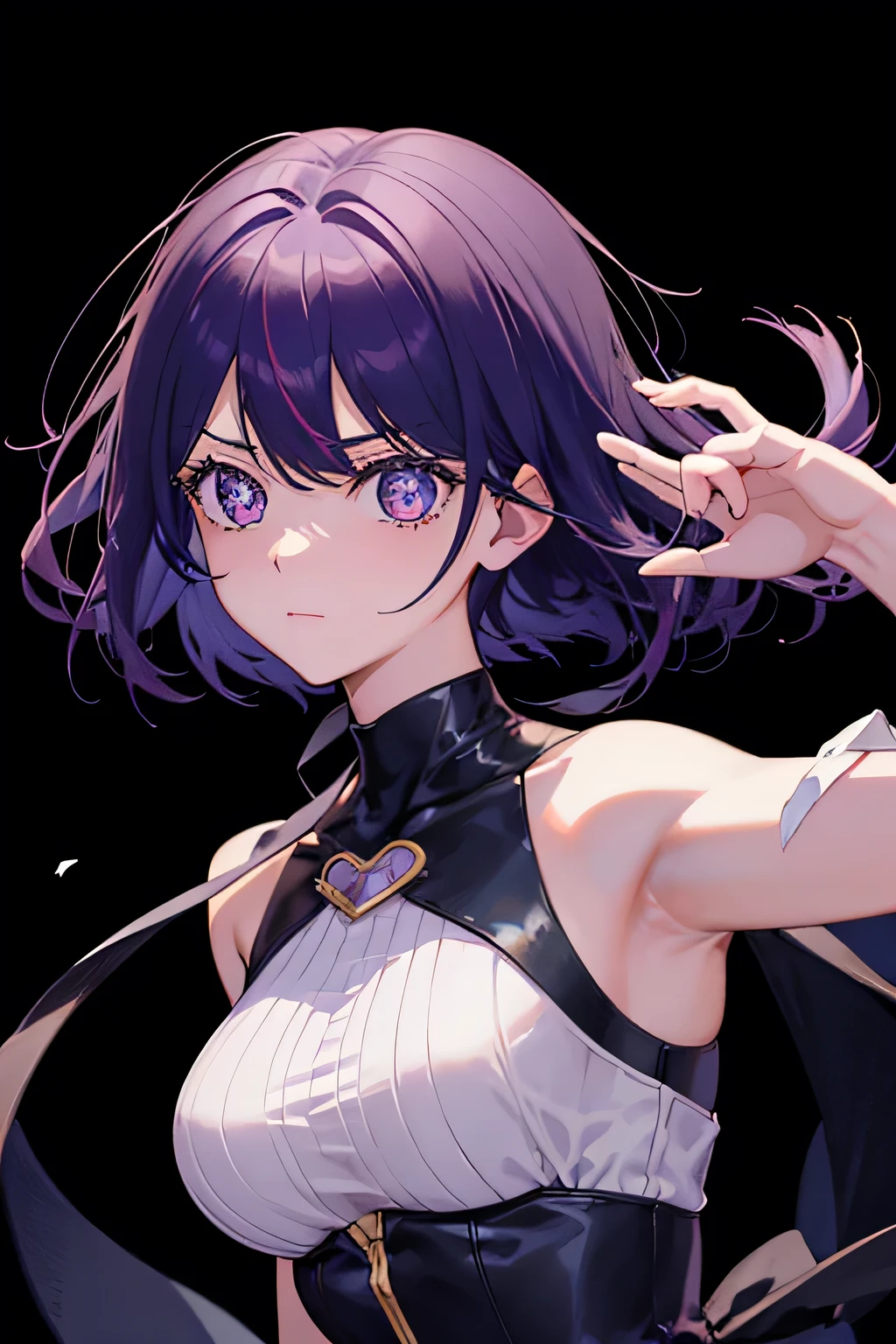 1Beautiful girl of the people,Kentaro Yabuki,Highest quality,Highest quality,Short Bob,Transparency、Light purple hair、Black suit