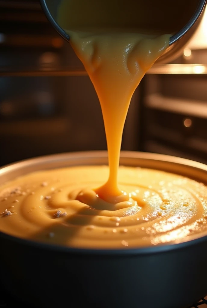 Put the batter of cake on overn