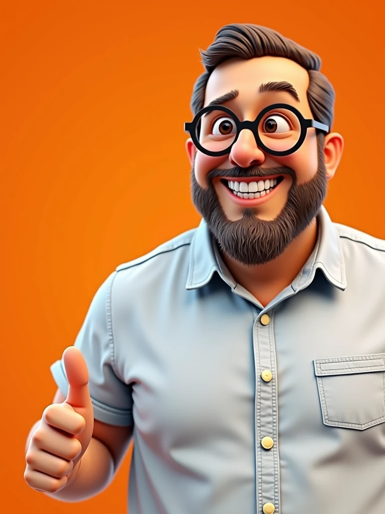Cartoon character of a man in black glasses and blue shirt, animation character, stylized character, animation style rendering, 3d stylized, Arnold Maya rendering, Stylized 3D rendering, toon render screenshot, 3d character, 3d character, Stylized 3D rendering, 3D character rendering, cartoon character, Personagem de close up, character posing,  (Pixar-style) (master part:1.2) (bokeh) (best qualityer) (skin detailed) (detailed texture) (8k) (Argilla) (cinematic lighting) (sharp focus