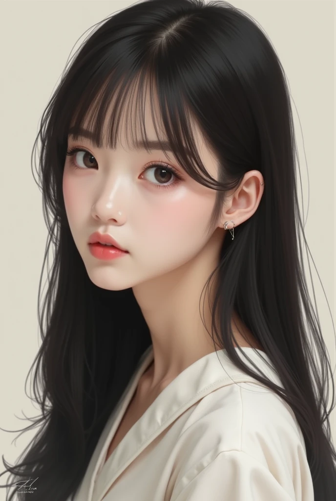 Saki Hananoi very nice drawing, Single, as for a portrait
