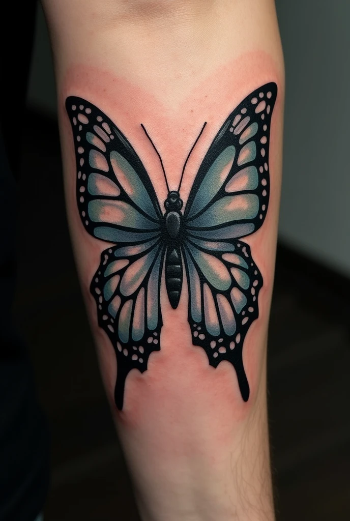 Create a bat wings tattoo with butterfly wings