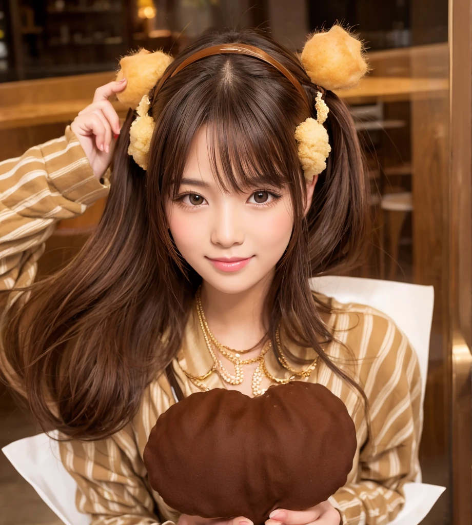 Chocolate with sweet puffs