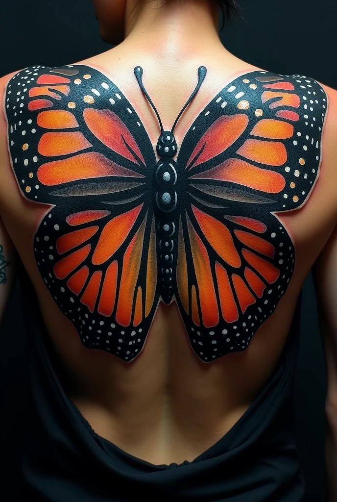 Create a bat wing tattoo with butterfly wings
