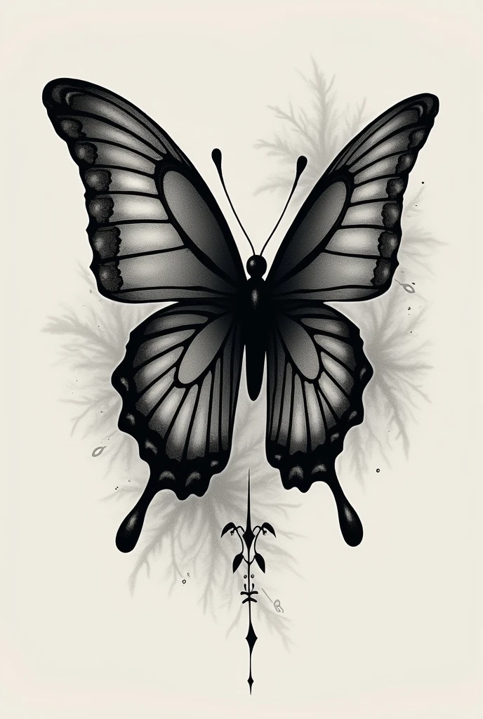 Create a bat and butterfly wing tattoo
