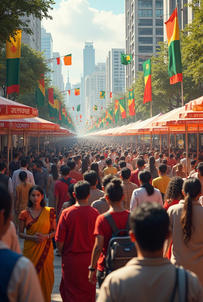 People from various countries going