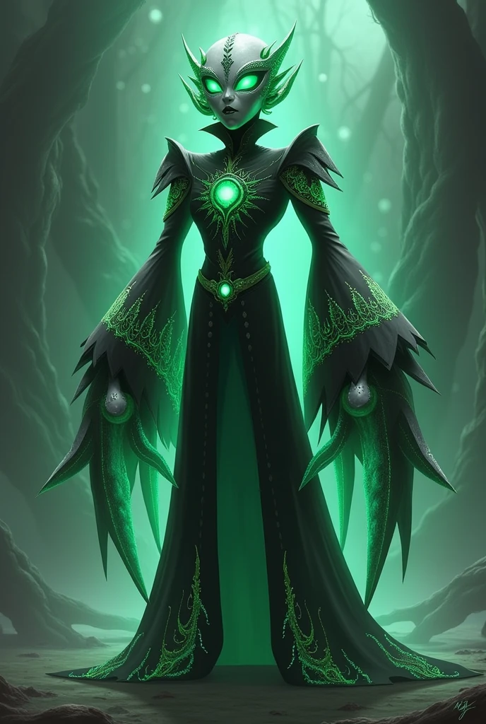 Ben 10, Upgrade has one eye in the middle of the face, large and long sleeves with emerald green trim