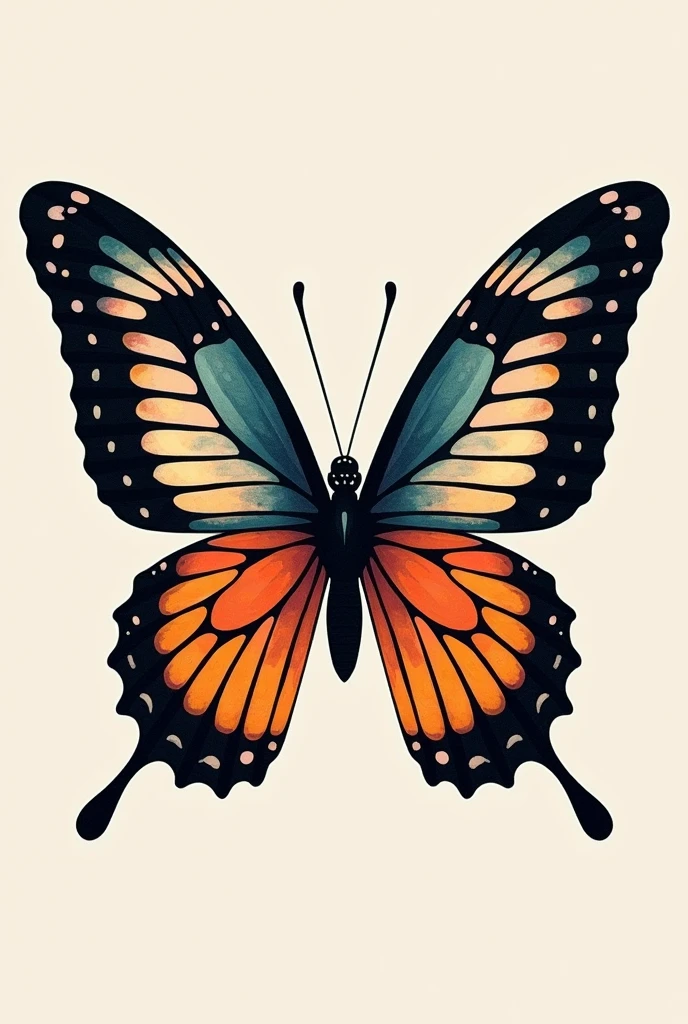 Create a butterfly wings tattoo with stripes
