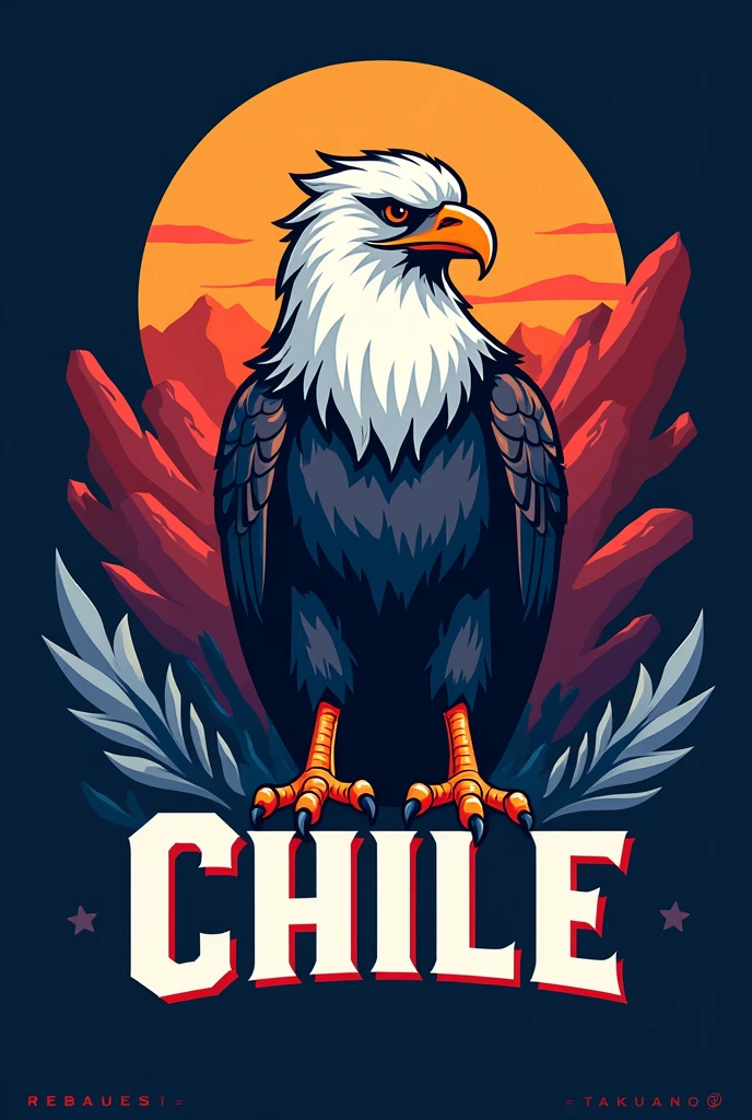 Generate a mascot logo with the emblem of Chile